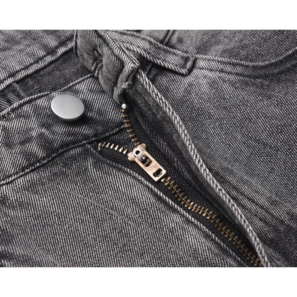 Cross Colored Rhinestone Denim Shorts - APEX MADE