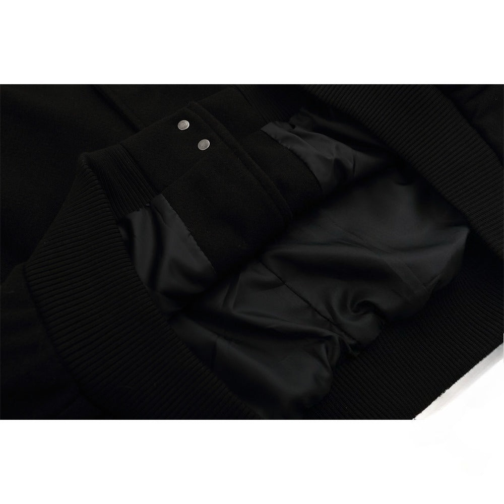 Dark Cupid Embroidered Varsity Jacket - Thrashink