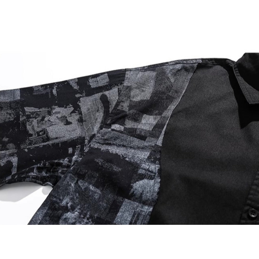 Irregular Mosaic Patch Shirt - APEX MADE