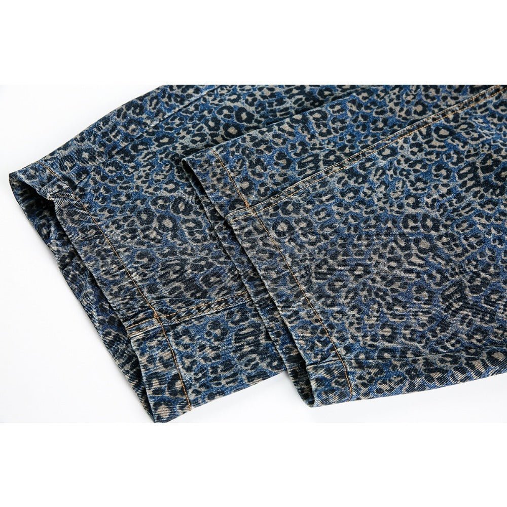 Leopard Styled Baggy Jeans - APEX MADE