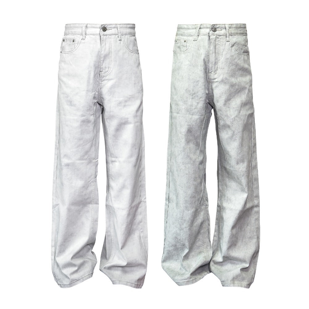Marble Straight Distressed Jeans - APEX MADE