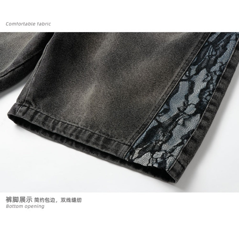 Python Pattern Denim Shorts - APEX MADE