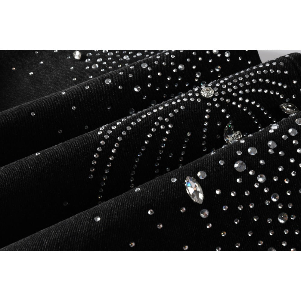 Starry Rhinestone Fireworks Jeans - APEX MADE