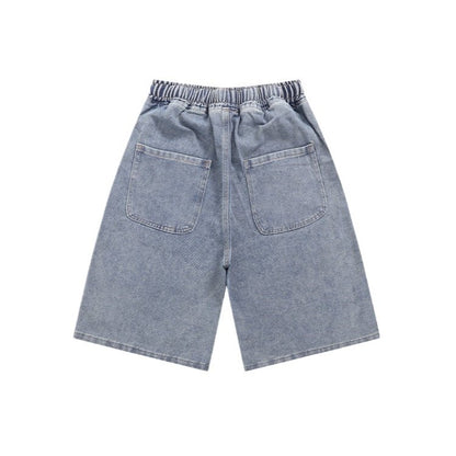 Bamboo Embroidered Bermuda Denim Shorts - APEX MADE