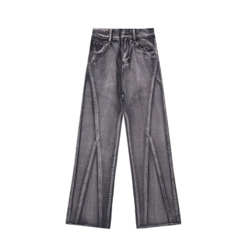 Black & Gray Straight Frayed Jeans - APEX MADE