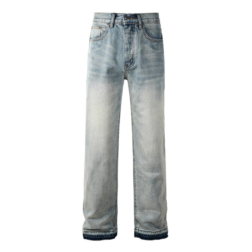 Blue Frayed Hem Jeans - APEX MADE