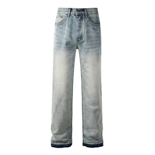 Blue Frayed Hem Jeans - APEX MADE