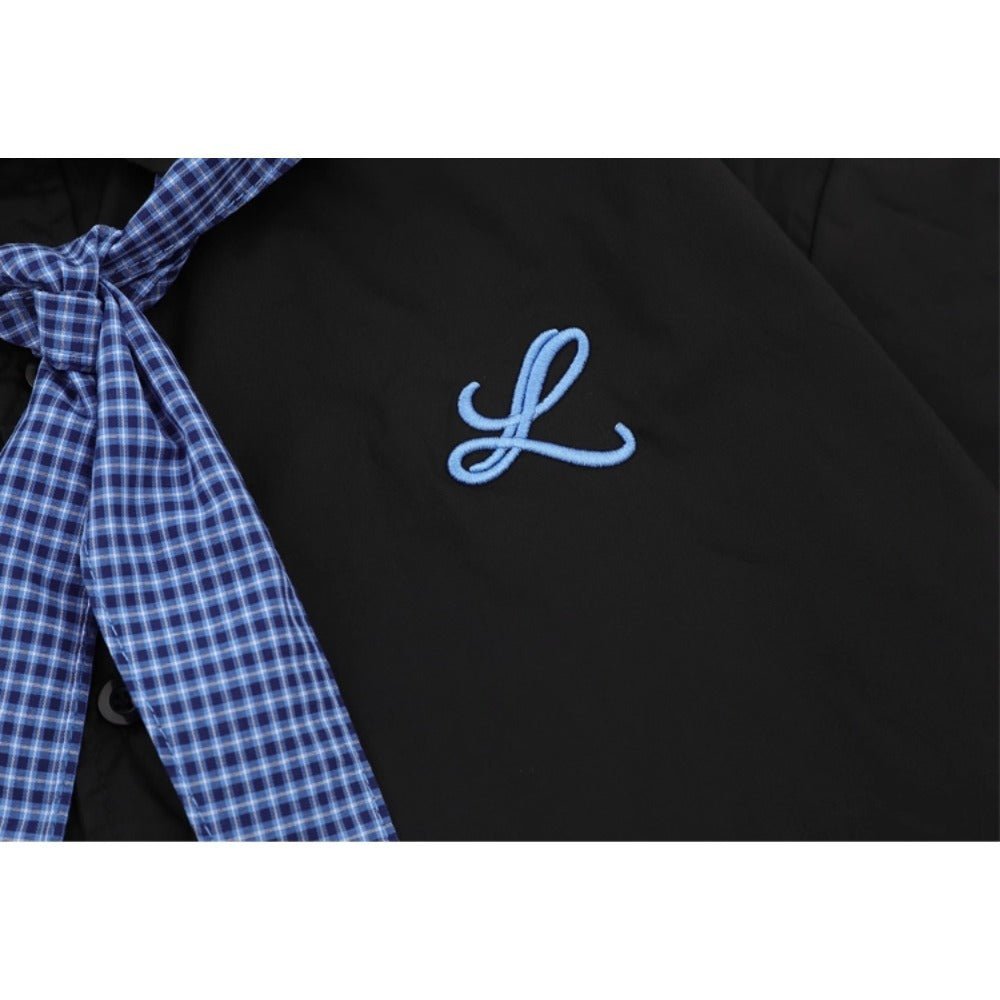 Blue Gingham Cravat Shirt - APEX MADE