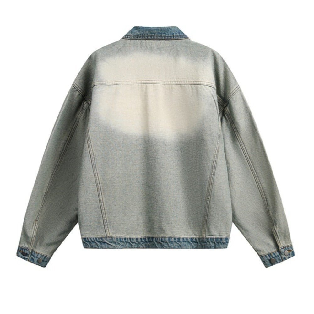 Blue & White Denim Jacket - APEX MADE