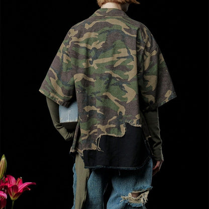 Camouflage Destroyed Patch Shirt - APEX MADE