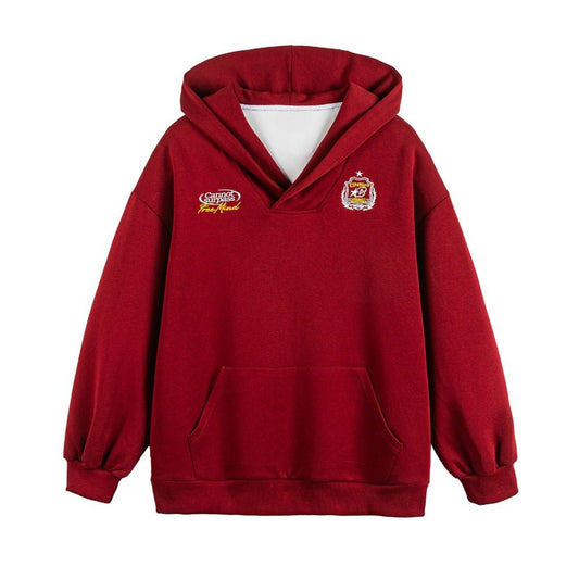 College - style Embroidered Patch Hoodie - Thrashink