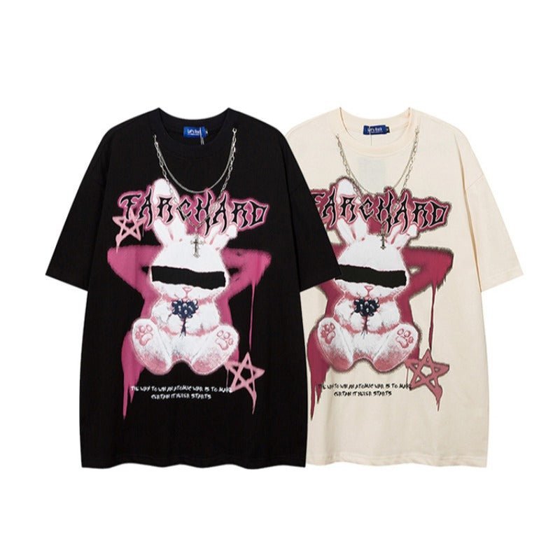 Cross Necklace Magic Rabbit Graffiti T-Shirt - APEX MADE