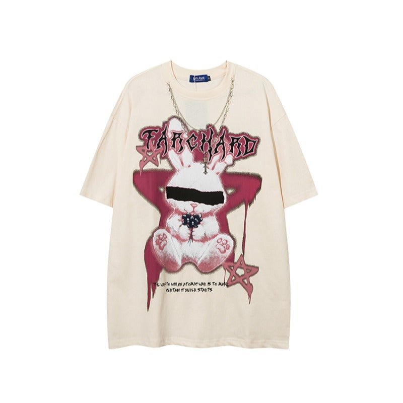 Cross Necklace Magic Rabbit Graffiti T-Shirt - APEX MADE