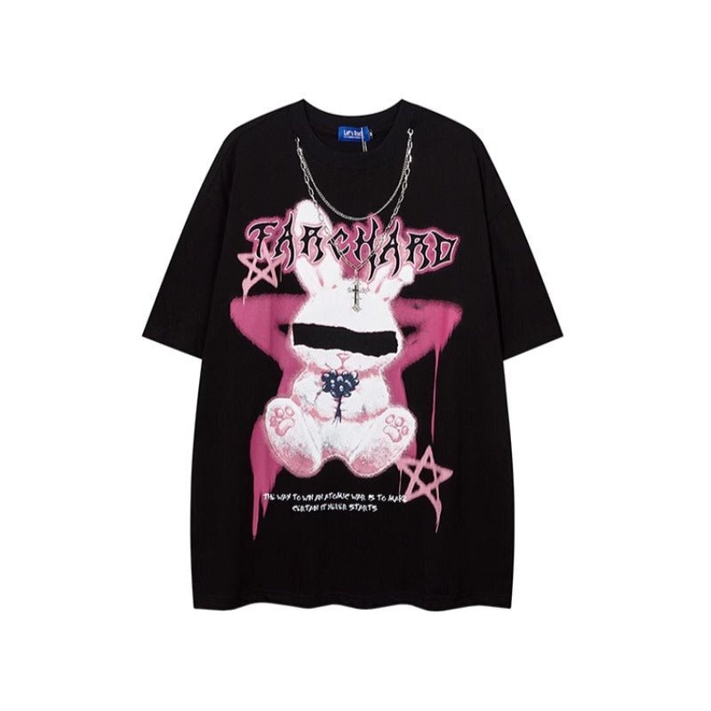 Cross Necklace Magic Rabbit Graffiti T-Shirt - APEX MADE