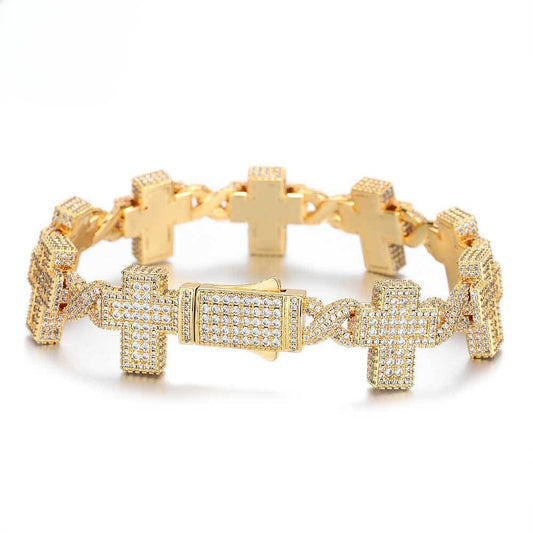 Cross Zircon Bracelet - Thrashink