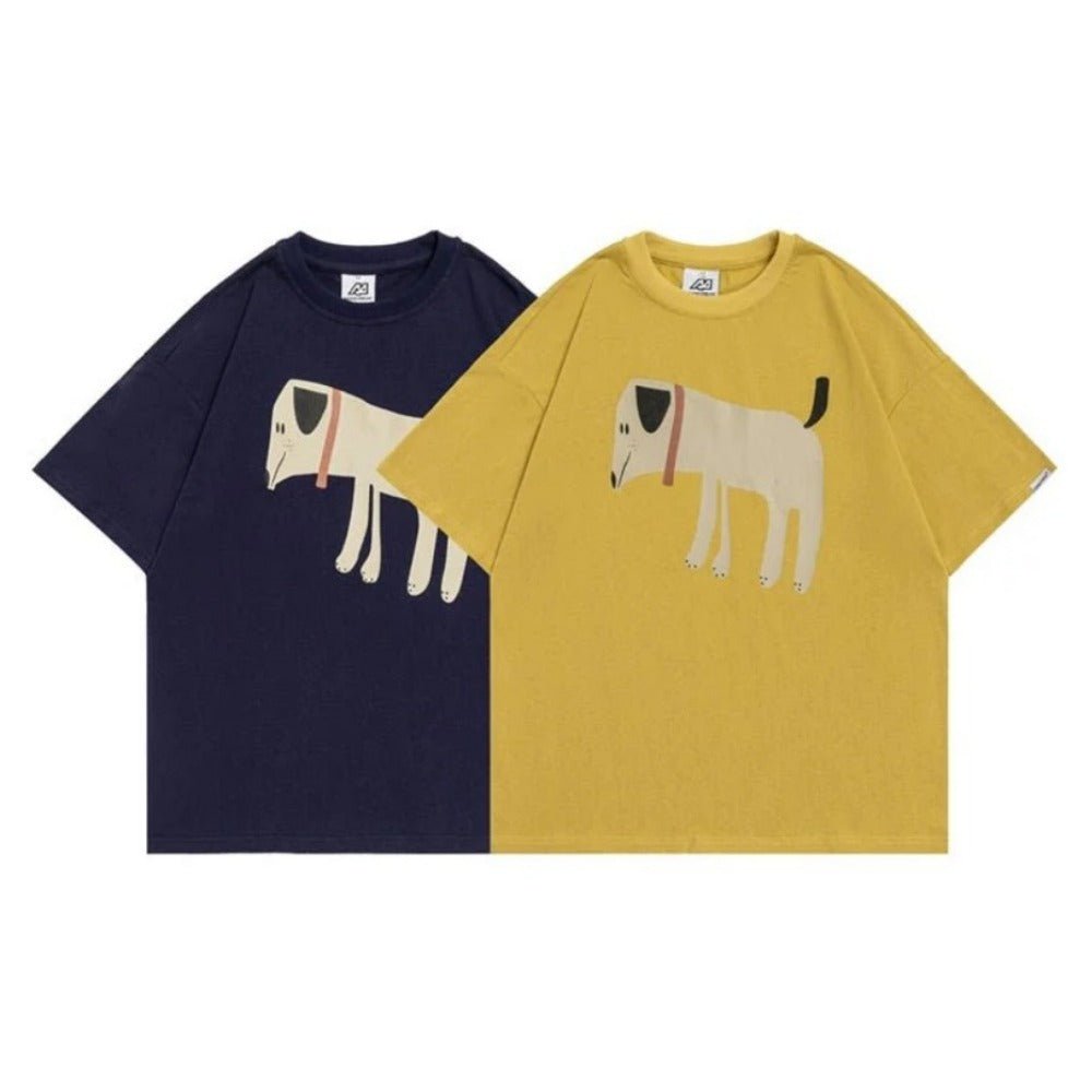 Cute Abstract Dog Printed T-Shirt - APEX MADE