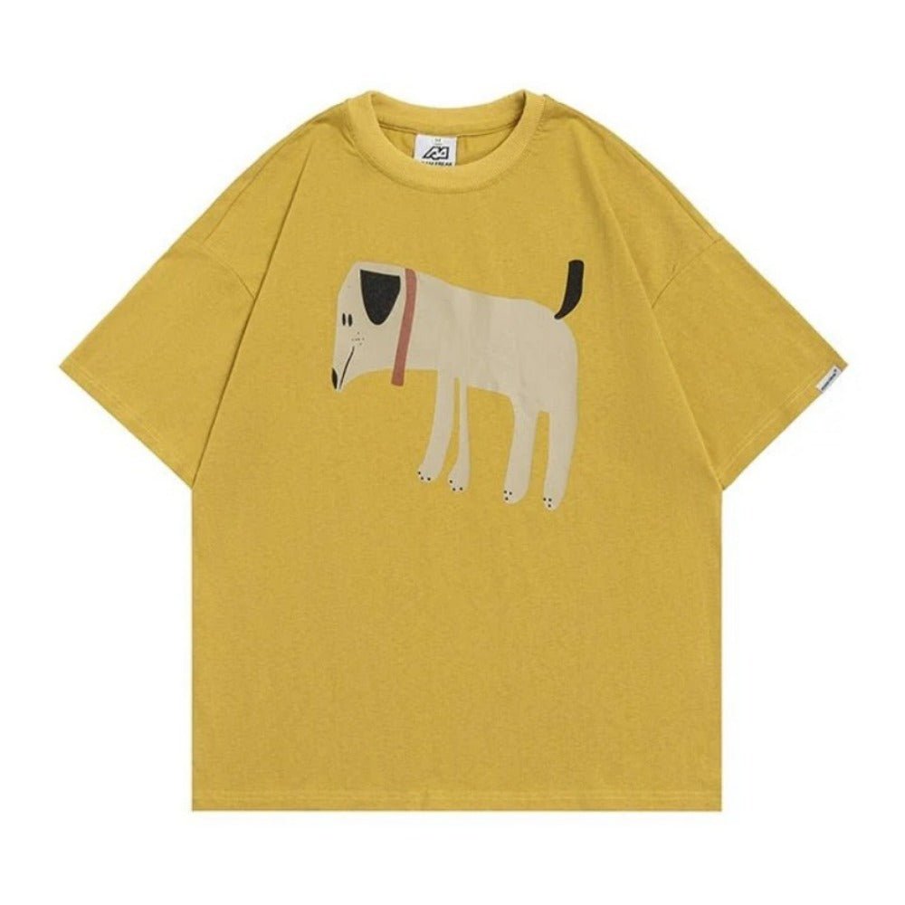 Cute Abstract Dog Printed T-Shirt - APEX MADE