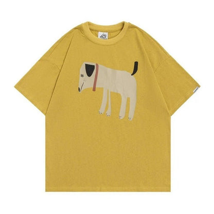 Cute Abstract Dog Printed T-Shirt - APEX MADE