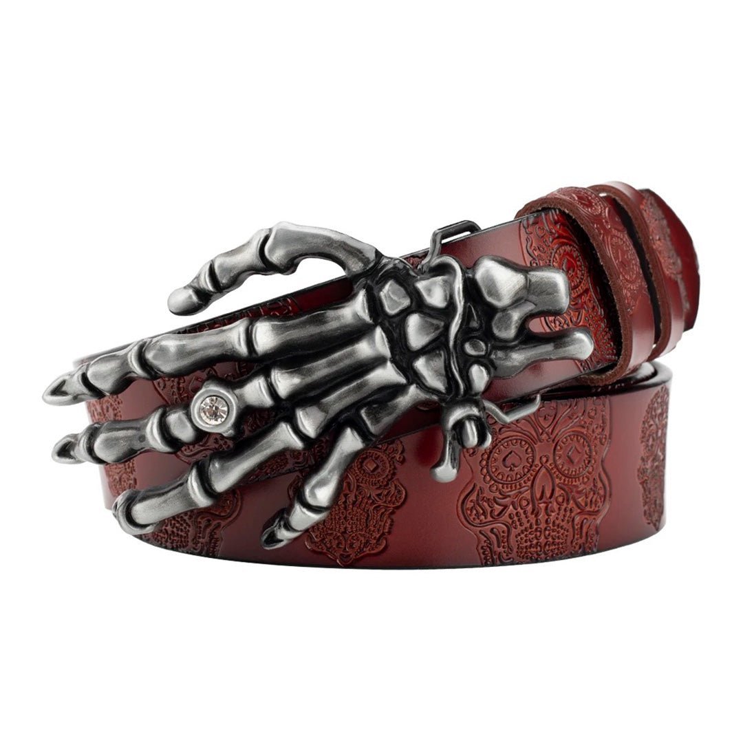 Demon Hand Bones Leather Belt - APEX MADE