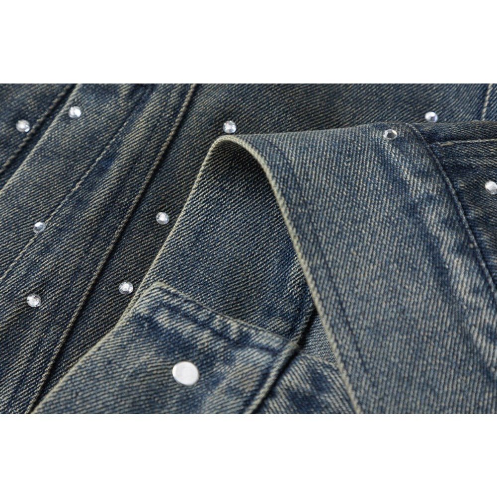Dotty Rhinestone Denim Jacket - APEX MADE