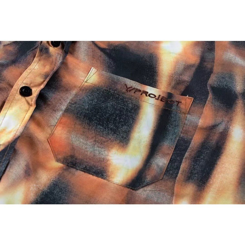 Flame Printed Checkered Shirt - APEX MADE