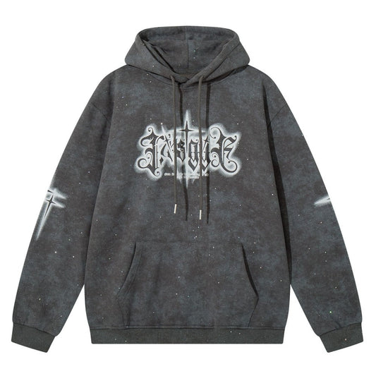 Gothic Cross Glitter Tie - Dye Hoodie - Thrashink