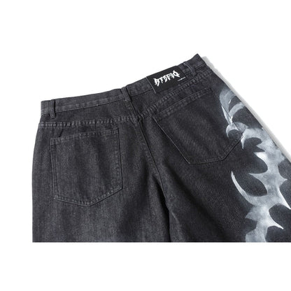 Gothic Ink Printed Jeans - APEX MADE