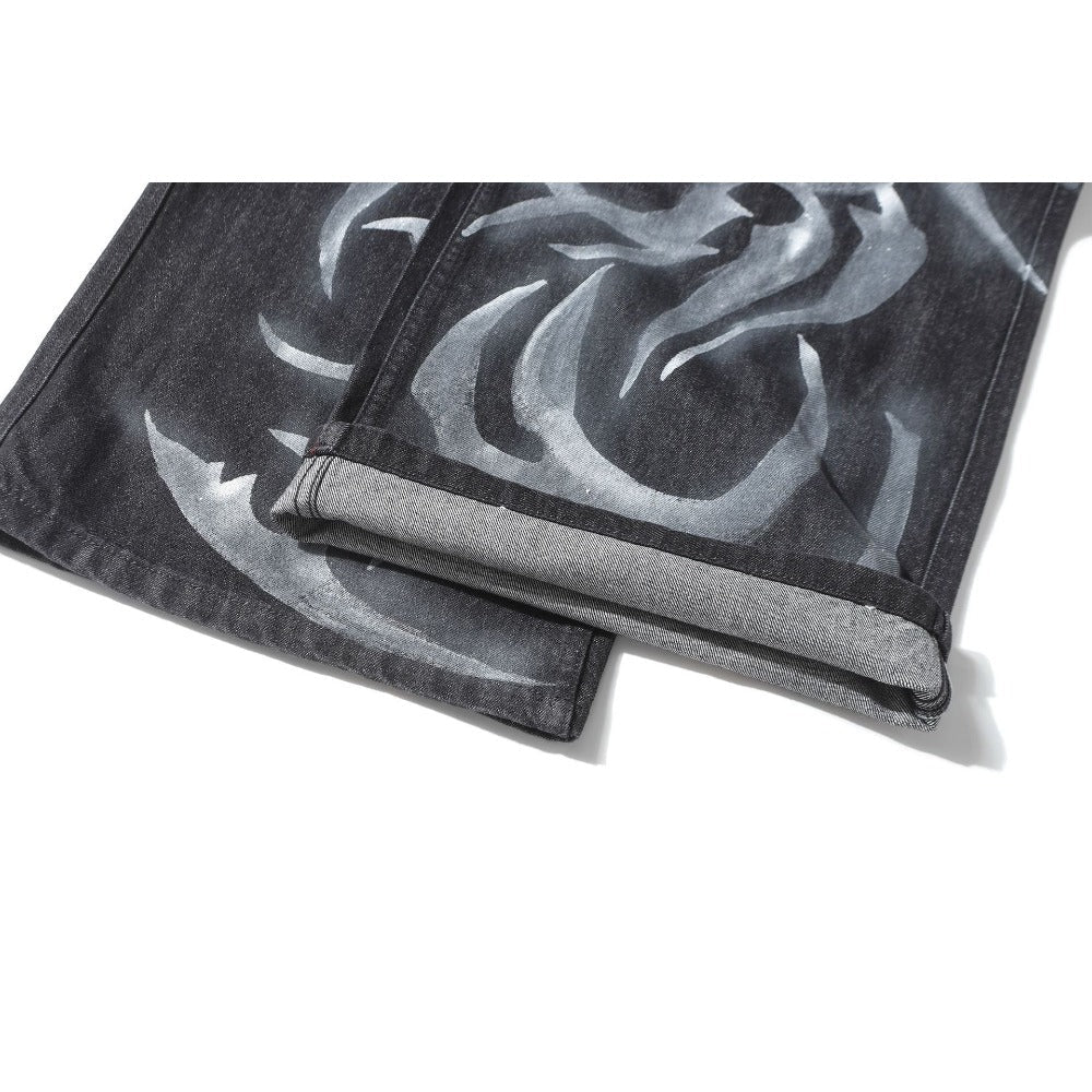 Gothic Ink Printed Jeans - APEX MADE