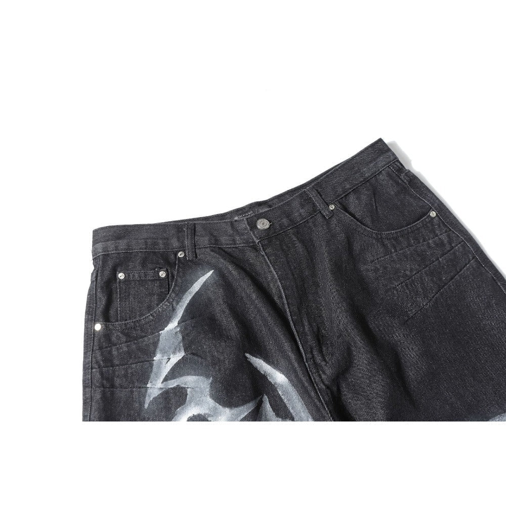 Gothic Ink Printed Jeans - APEX MADE