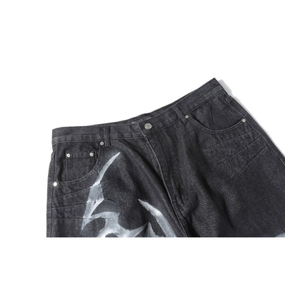 Gothic Ink Printed Jeans - APEX MADE