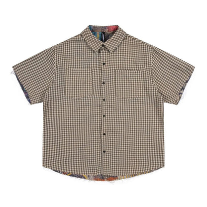 Graffiti Reversible Plaid Shirt - APEX MADE