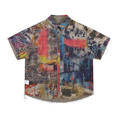 Graffiti Reversible Plaid Shirt - APEX MADE
