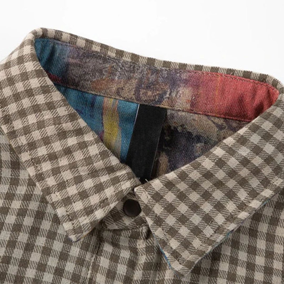 Graffiti Reversible Plaid Shirt - APEX MADE