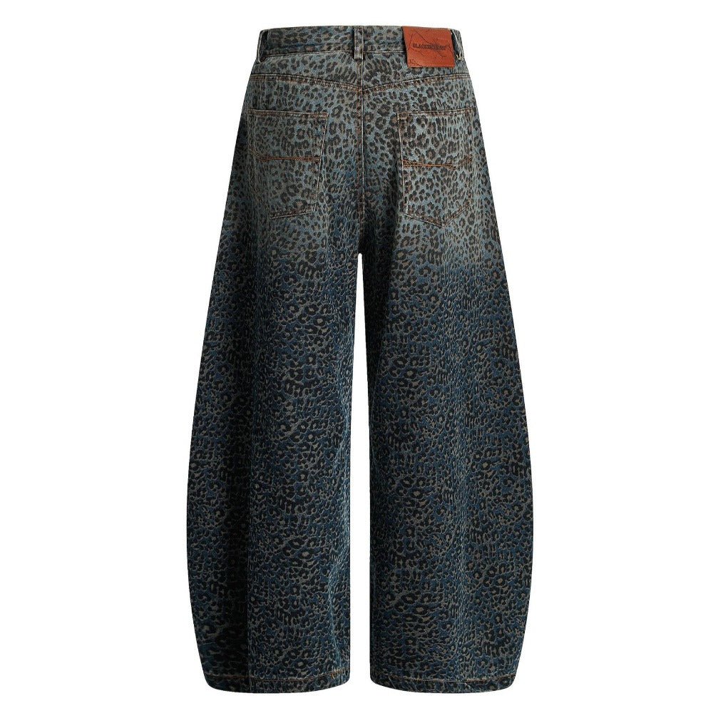 Leopard Styled Baggy Jeans - APEX MADE