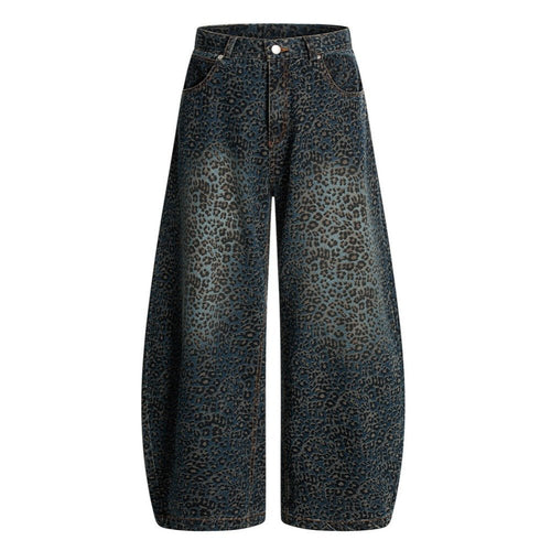 Leopard Styled Baggy Jeans - APEX MADE