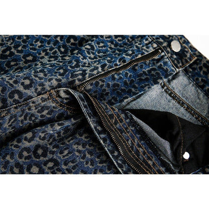 Leopard Styled Baggy Jeans - APEX MADE