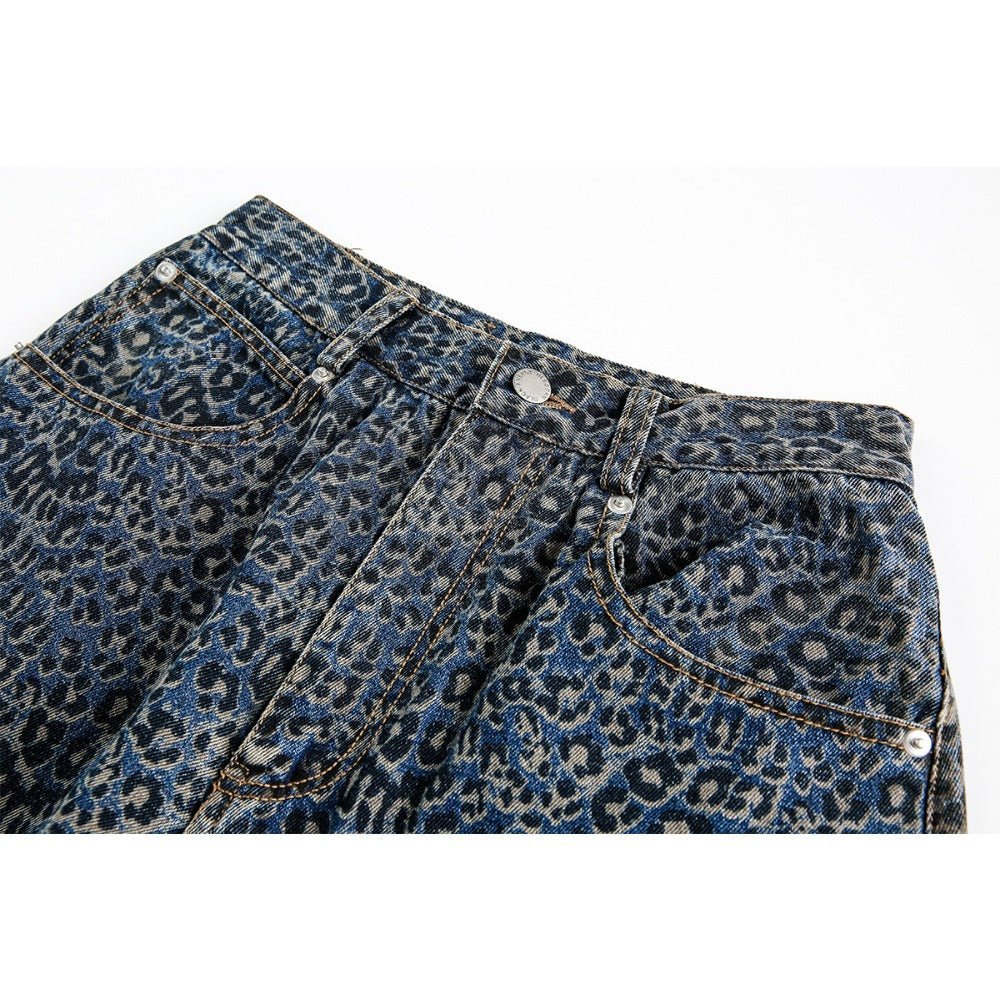 Leopard Styled Baggy Jeans - APEX MADE