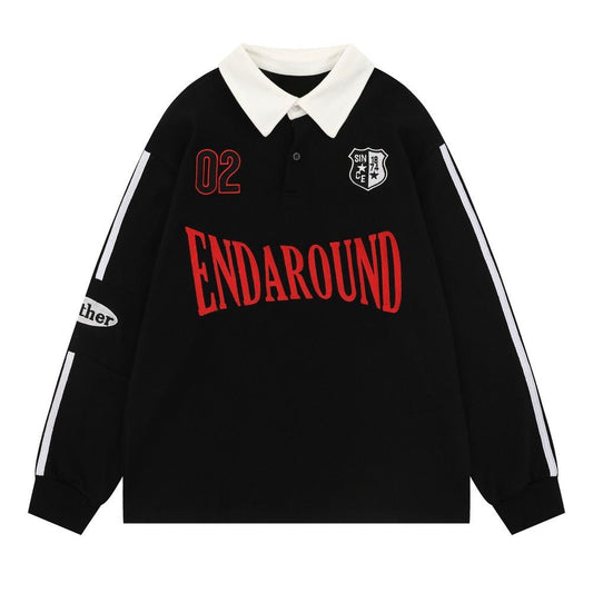 Letter Embroidered Loose Casual Sweatshirt - Thrashink