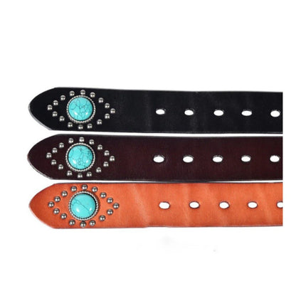 Mayari Turquoise Leather Belt - APEX MADE
