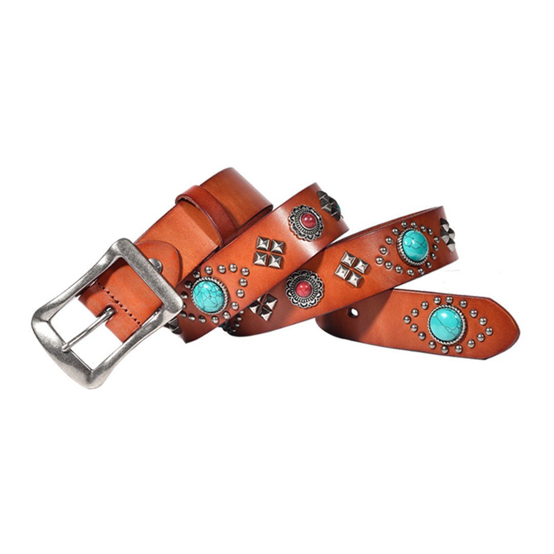 Mayari Turquoise Leather Belt - APEX MADE