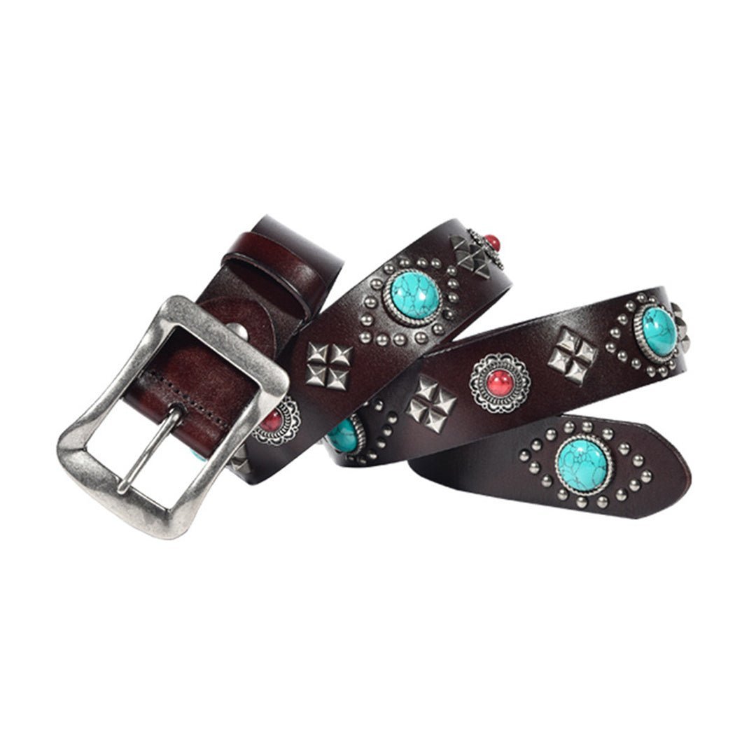 Mayari Turquoise Leather Belt - APEX MADE