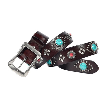 Mayari Turquoise Leather Belt - APEX MADE