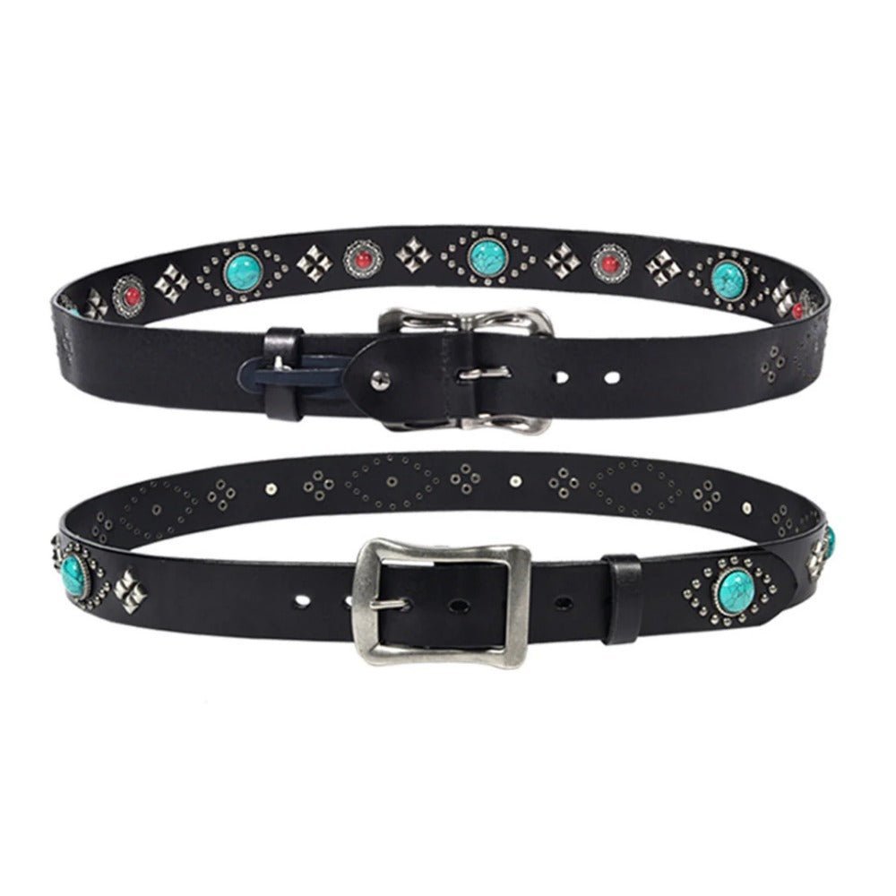 Mayari Turquoise Leather Belt - APEX MADE