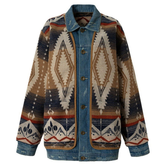 Navajo Denim Trim Vintage Jacket - APEX MADE