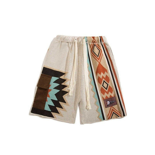 Navajo Knit Contrast Shorts - APEX MADE