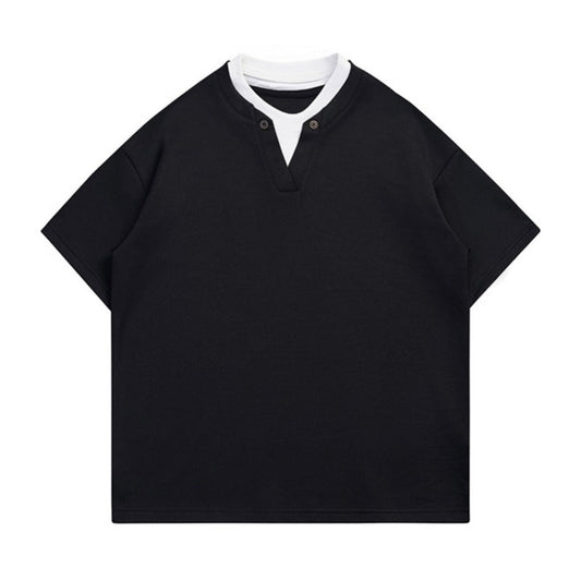 Pique Mesh Henry Collar T-Shirt - APEX MADE