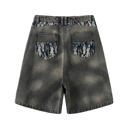 Python Pattern Denim Shorts - APEX MADE