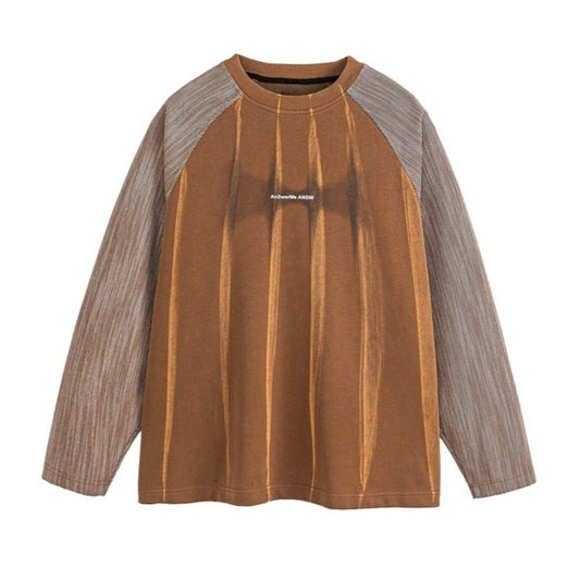 Retro Raglan Sleeve Crew Neck Sweatshirt - Thrashink