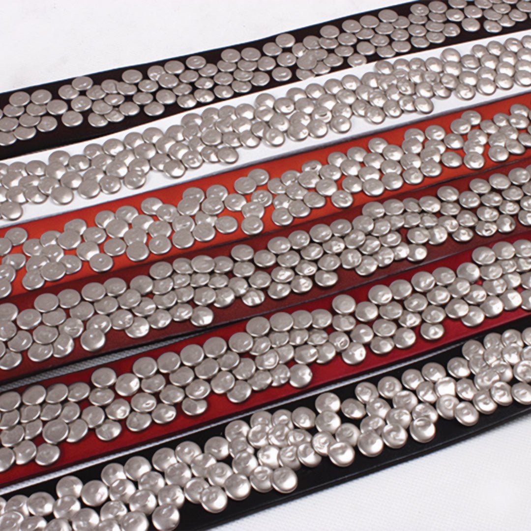 Round Rivet Leather Belt - APEX MADE