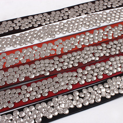 Round Rivet Leather Belt - APEX MADE